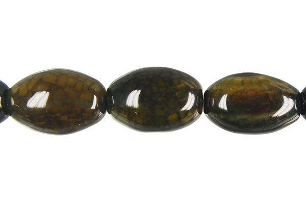 Dragon Vein Agate Beads - Rice (Green) - 15-25mm - 14-15-inch - unbranded beads for jewelry making