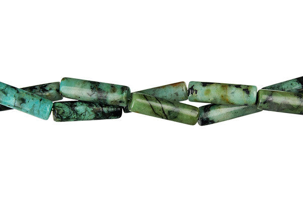 African Turquoise Beads - Tube - 4x13mm - 16-inch - unbranded beads for jewelry making