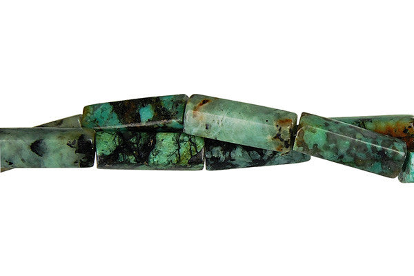 African Turquoise Beads - Square Tube - 4x13mm - 16-inch - unbranded beads for jewelry making