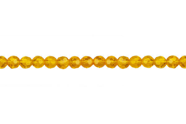 Chinese Crystal Beads - (Topaz Faceted Round - 4mm - 12-15-inch - unbranded beads for jewelry making