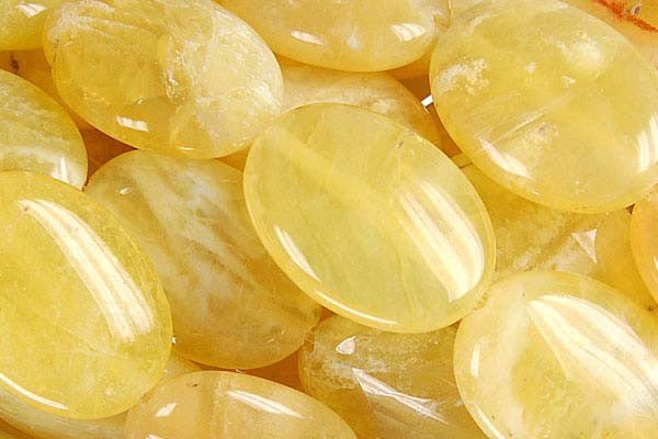 Yellow Opal Beads - Flat Oval - 13x18mm - 16-inch - unbranded beads for jewelry making