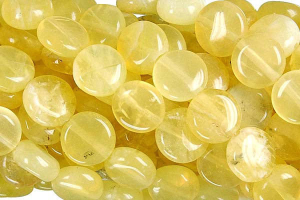 Yellow Opal Beads - Coin - 8x8mm - 16-inch - unbranded beads for jewelry making