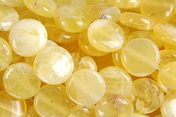 Yellow Opal Beads - Coin - 10x10mm - 16-inch - unbranded beads for jewelry making
