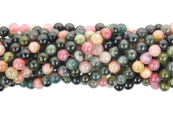 Tourmaline Beads - Round (B) - 5mm - 16-inch - unbranded beads for jewelry making