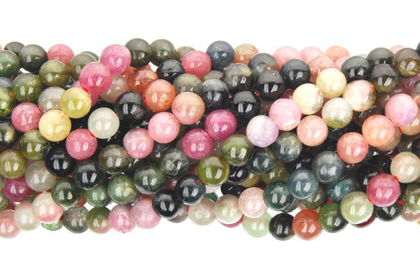 Tourmaline Beads - Round (B) - 5-5.5mm - 16-inch - unbranded beads for jewelry making