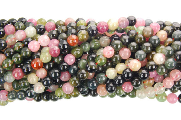 Tourmaline Beads - Round (B) - 4-5mm - 16-inch - unbranded beads for jewelry making