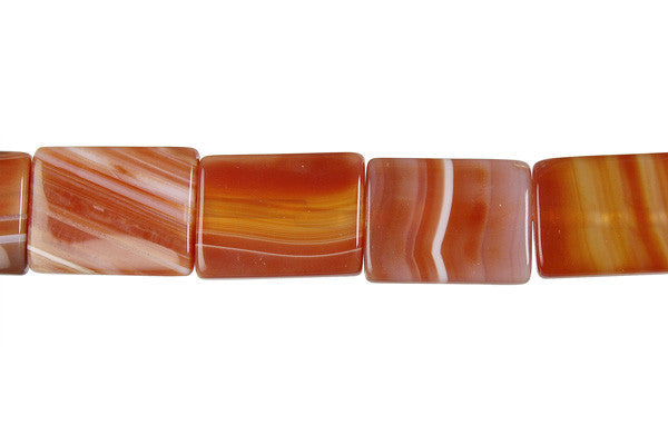 Sardonyx Beads - Red - Flat Rectangle - 15x20mm - 14-15-inch - unbranded beads for jewelry making