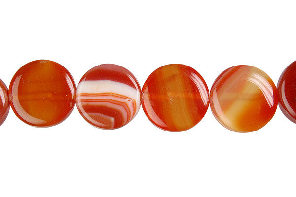 Sardonyx Beads - Red - Coin - 20x20mm - 13-inch - unbranded beads for jewelry making