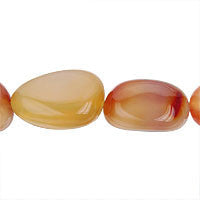 Red Agate Beads - Smooth Nugget - 13x20mm - 16-inch - unbranded beads for jewelry making