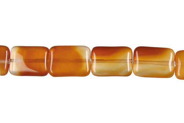 Red Agate Beads - Flat Rectangle - 13x18mm - 16-inch - unbranded beads for jewelry making