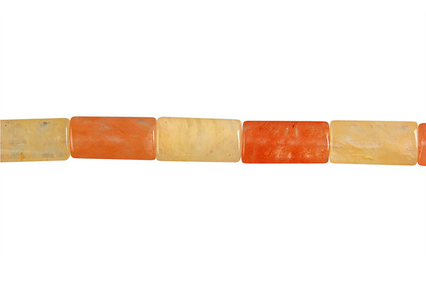 India Red Aventurine Beads - Puffy Rectangle - 8x16mm - 16-inch - unbranded beads for jewelry making