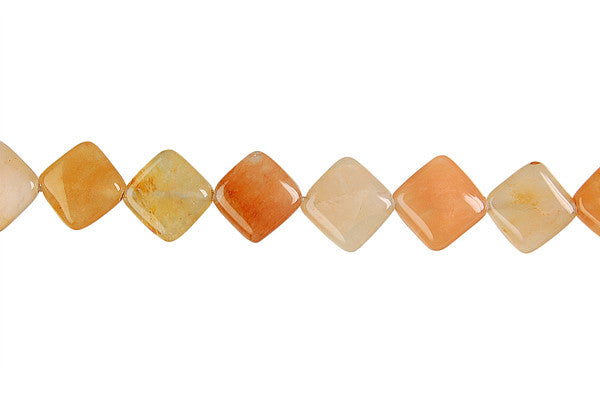 India Red Aventurine Beads - Diamond Square - 10x10mm - 16-inch - unbranded beads for jewelry making