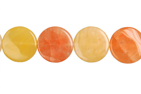 India Red Aventurine Beads - Coin - 20x20mm - 16-inch - unbranded beads for jewelry making
