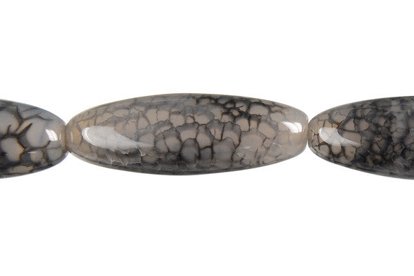 Dragon Vein Agate Beads - Black) Rice - 12x40mm - 14-15-inch - unbranded beads for jewelry making