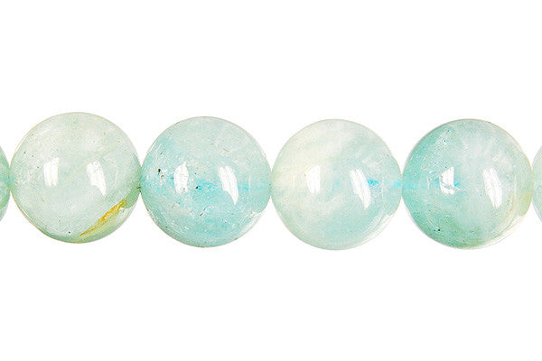 Aquamarine Beads - Round - 14mm - 16-inch - unbranded beads for jewelry making