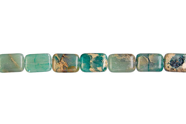 Aqua Terra Jasper Beads - Stabilized) Flat Rectangle - 8x12mm - 16-inch - unbranded beads for jewelry making