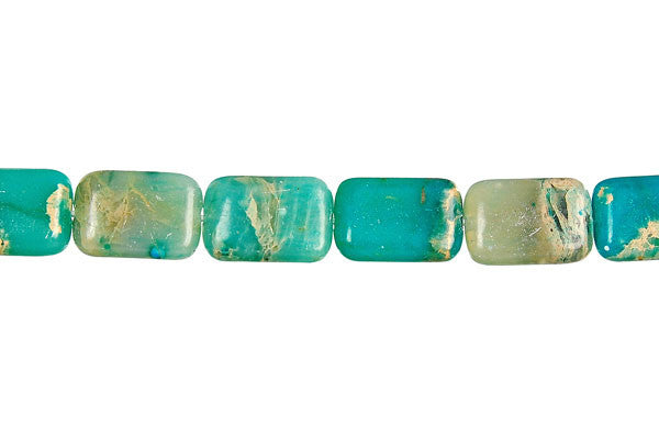 Aqua Terra Jasper Beads - Stabilized) Flat Rectangle - 12x16mm - 16-inch - unbranded beads for jewelry making
