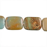Aqua Terra Jasper Beads - Flat Rectangle - 15x20mm - 16-inch - unbranded beads for jewelry making