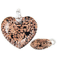 Lampwork Art Glass Twisted Flat Heart Pendants - 11 Styles
