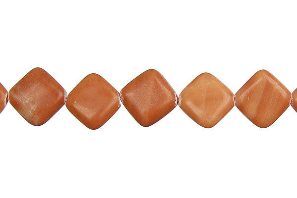 Red Zebra Jasper Beads - Diamond Square - 10x10mm - 16-inch - unbranded beads for jewelry making