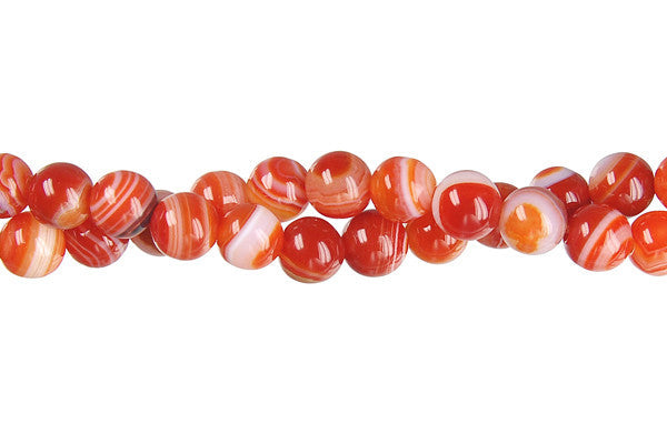 Red Agate Beads - Round (Dark) - 6mm - 16-inch - unbranded beads for jewelry making