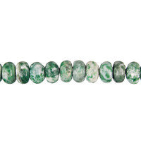 Green Spot Agate Beads - Rondelle - 5x8mm - 16-inch - unbranded beads for jewelry making