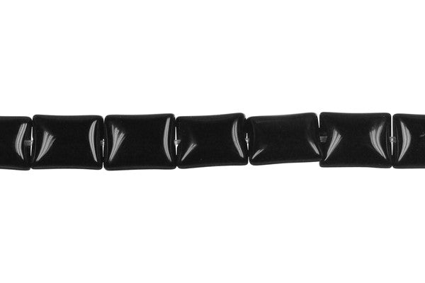 Black Onyx Beads - Flat Rectangle - 8x10mm - 16-inch - unbranded beads for jewelry making