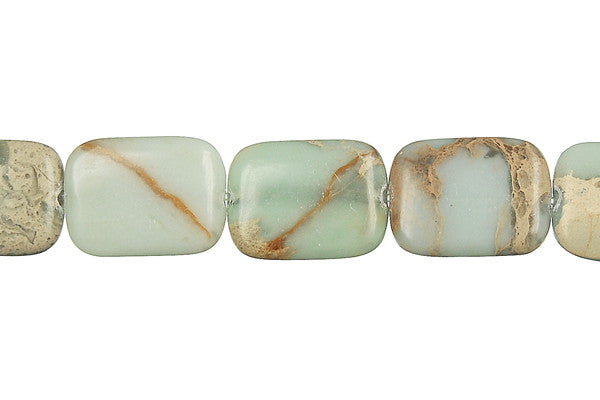 Aqua Terra Jasper Beads - Flat Rectangle - 12x16mm - 16-inch - unbranded beads for jewelry making