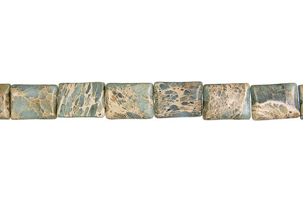 Aqua Terra Jasper Beads - Flat Rectangle - 8x12mm - 16-inch - unbranded beads for jewelry making