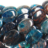Apatite Beads - Flat Oval - 13x18mm - 16-inch - unbranded beads for jewelry making