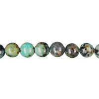 African Turquoise Beads - Round - 8mm - 16-inch - unbranded beads for jewelry making