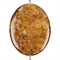 Bronzite Flat Oval (Vertical Drilled) - 35x45mm - Piece - unbranded Bronzite pendant for jewelry making
