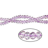 Semi-Precious Beads - Pink Amethyst Faceted Rondelle - 2x4mm - 14-15 - unbranded beads for jewelry making