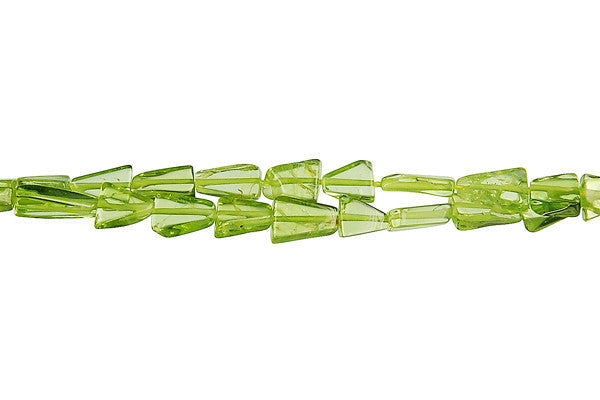 Peridot Beads - Triangle - 4x7mm - 14-15 - unbranded beads for jewelry making