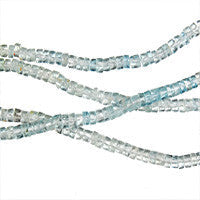 Multi Aqua Beads - Faceted Disc Beads - 2x4mm - 14-15 - unbranded beads for jewelry making