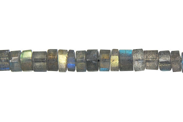 Labradorite Beads - Faceted Disc - 3x6mm - 14-inch - unbranded beads for jewelry making