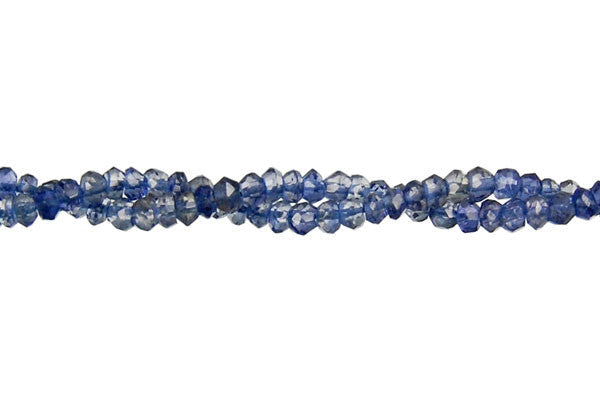 Iolite Beads - Faceted Rondelle - 2x3mm - 14-inch - unbranded beads for jewelry making