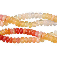 Semi-Precious Beads - Fire Opal Faceted Rondelle - 3x5mm - 14-15 - unbranded beads for jewelry making