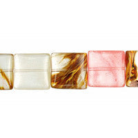 Tiger Quartz Glass Beads - Square - 14x14mm - 16-inch - unbranded beads for jewelry making