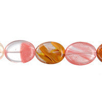 Tiger Quartz Glass Beads - Flat Oval - 10x14mm - 16-inch - unbranded beads for jewelry making