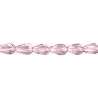 Amethyst Quartz Glass Beads - Light Amethyst Quartz Faceted Briolette Vertical Drilled - 6x9mm - 16-inch - unbranded beads for jewelry making