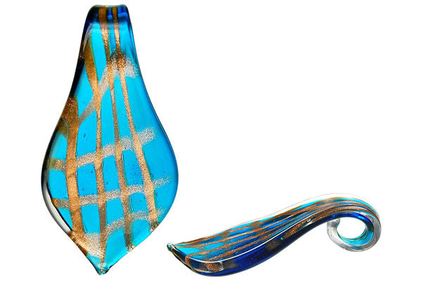 Lampwork Art Glass Smooth Leaf Pendants - 52 Styles