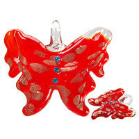 Lampwork Art Glass Butterfly Pendants - 19 Styles