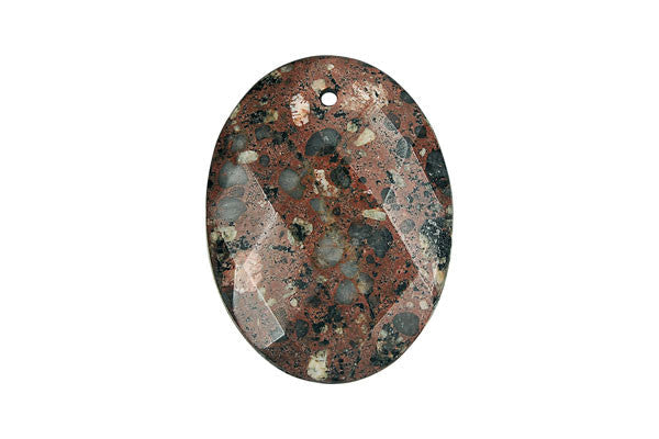 Mica Quartz Faceted Flat Oval - 30x40mm - Piece - unbranded Mica Quartz pendant for jewelry making