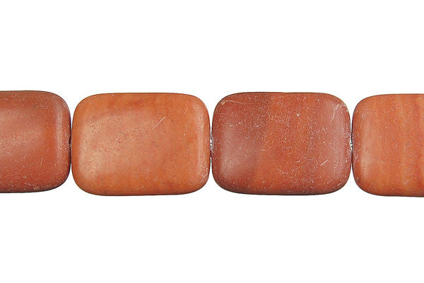 Red Zebra Jasper Beads - Flat Rectangle - 15x20mm - 16-inch - unbranded beads for jewelry making