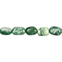Green Spot Agate Beads - Smooth Nugget - 6x9mm - 16-inch - unbranded beads for jewelry making