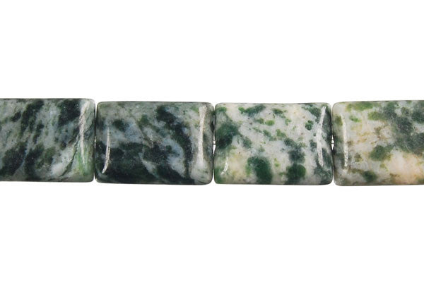 Green Spot Agate Beads - Rectangle - 10x14mm - 16-inch - unbranded beads for jewelry making