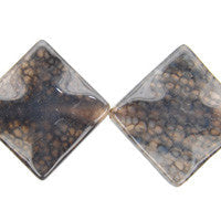 Dragon Vein Agate Beads - Black) Wavy Diamond Square - 30x30mm - 14-15-inch - unbranded beads for jewelry making