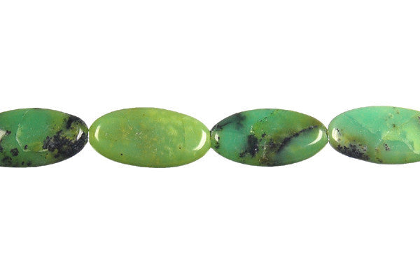Chrysoprase Beads - Australia) Flat Rice - 9x18mm - 16-inch - unbranded beads for jewelry making