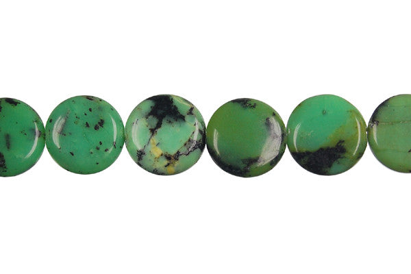 Chrysoprase Beads - Australia) Coin - 12x12mm - 16-inch - unbranded beads for jewelry making